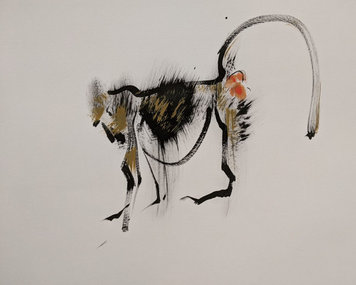 Artwork image titled: Olive Baboon I