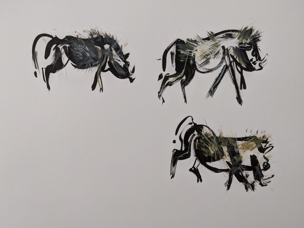 Artwork image titled: Three Warthogs