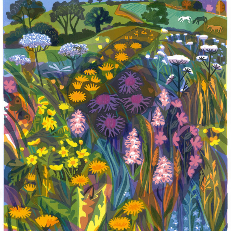   Meadow flowers and Kite by Carry Akroyd