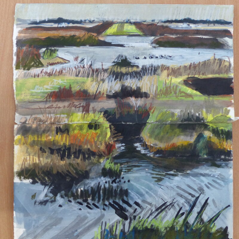   Mixed media landscape by Kittie JonesKi