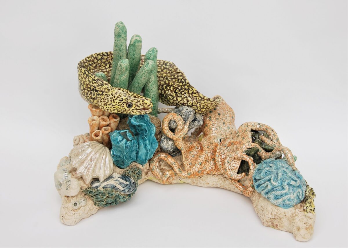 Artwork image titled: Moray Eel and Octopus