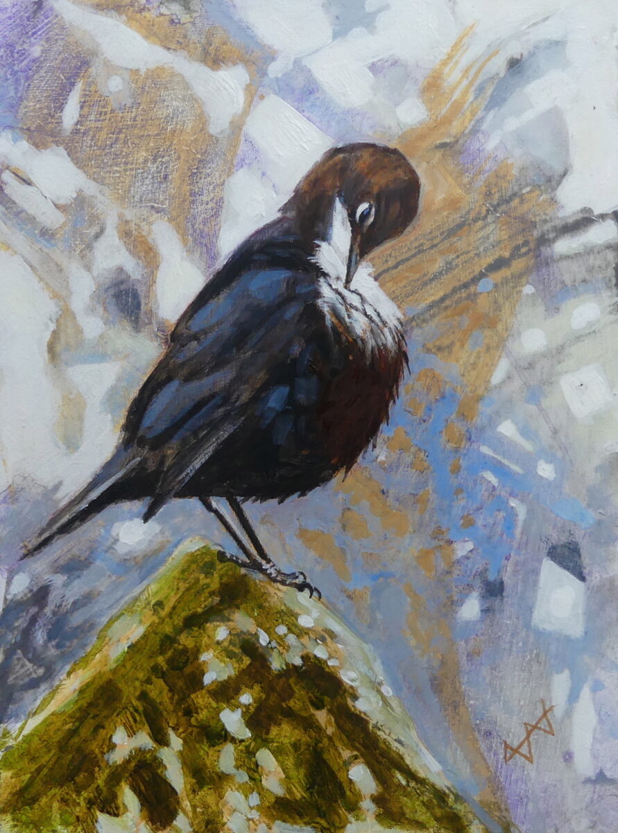 Artwork image titled: Preening Dipper