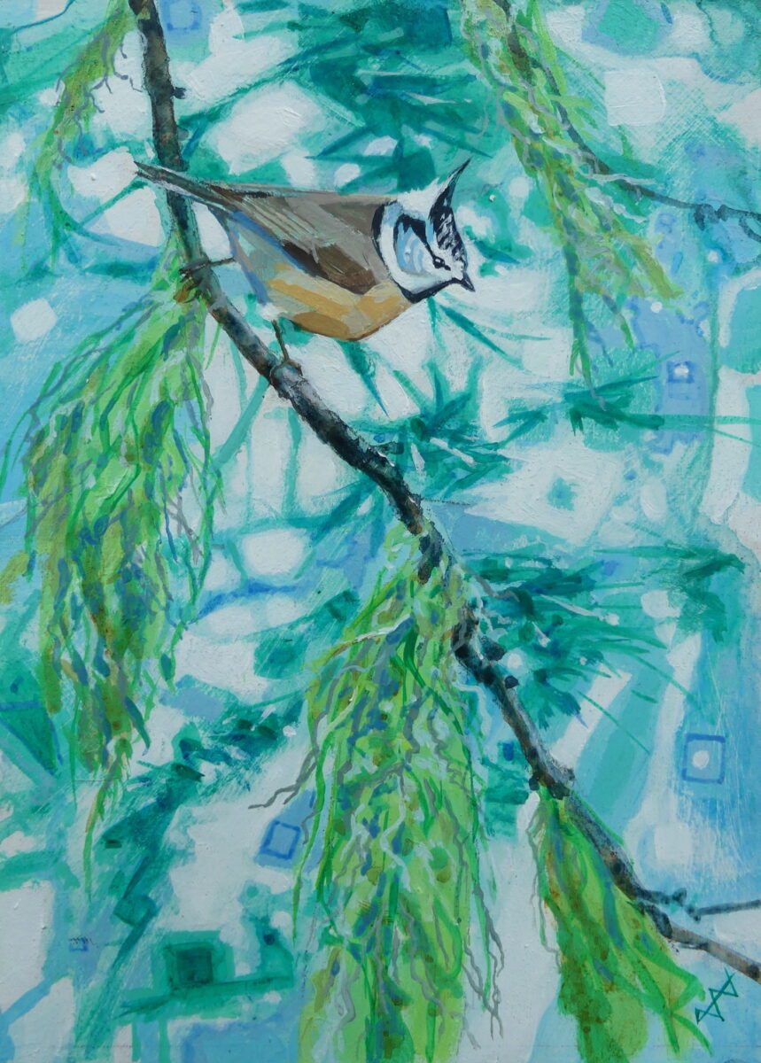 Artwork image titled: Crested tit