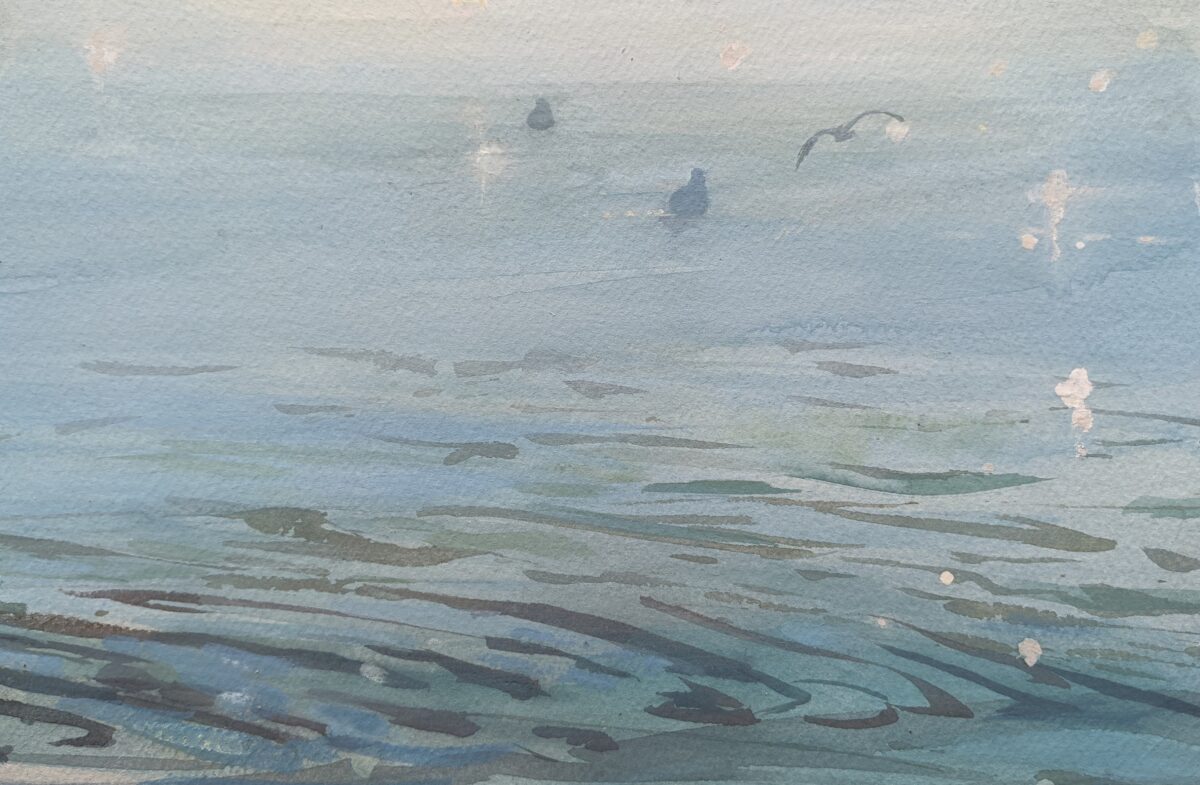 Artwork image titled: Birds, early mist and sun