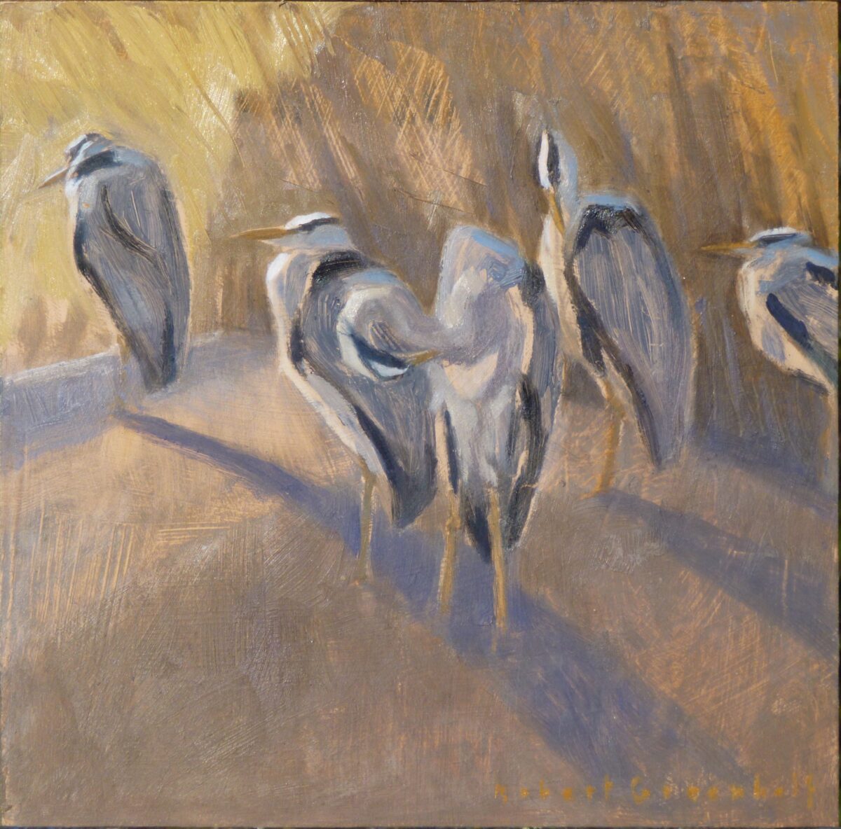 Artwork image titled: Herons Loafing