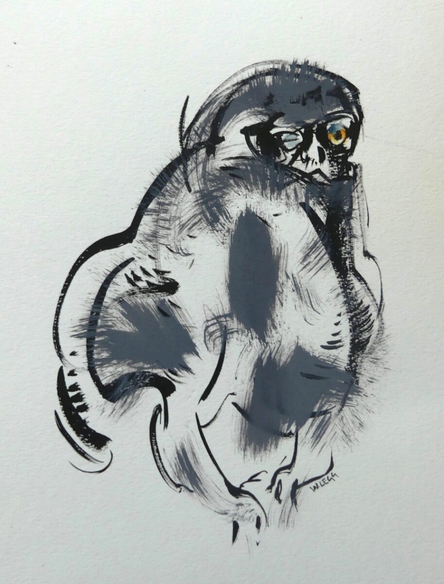 Artwork image titled: Great horned owl chick I