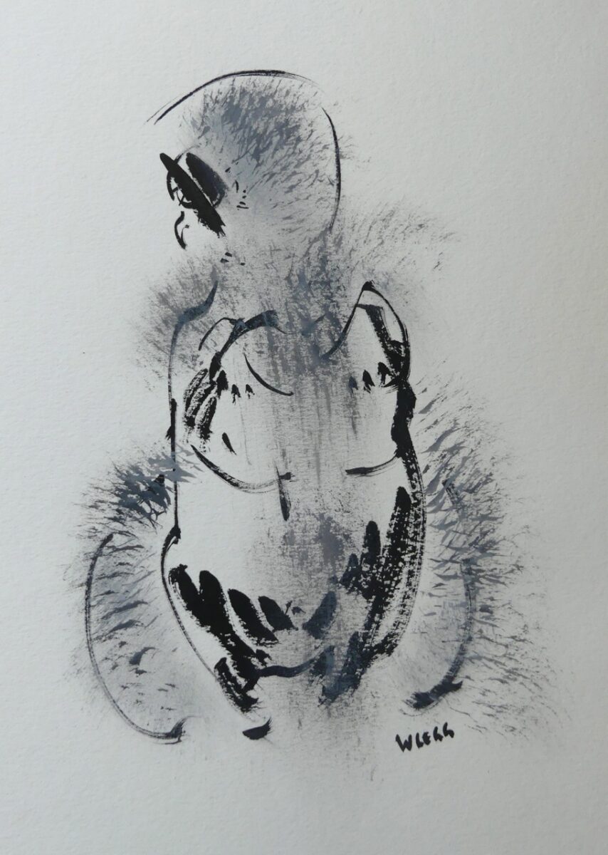 Artwork image titled: Great horned owl chick II