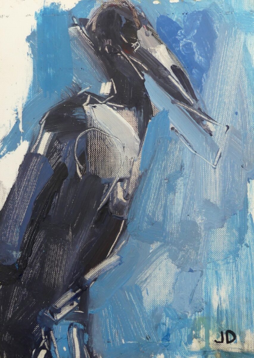 Artwork image titled: Open Billed Stork