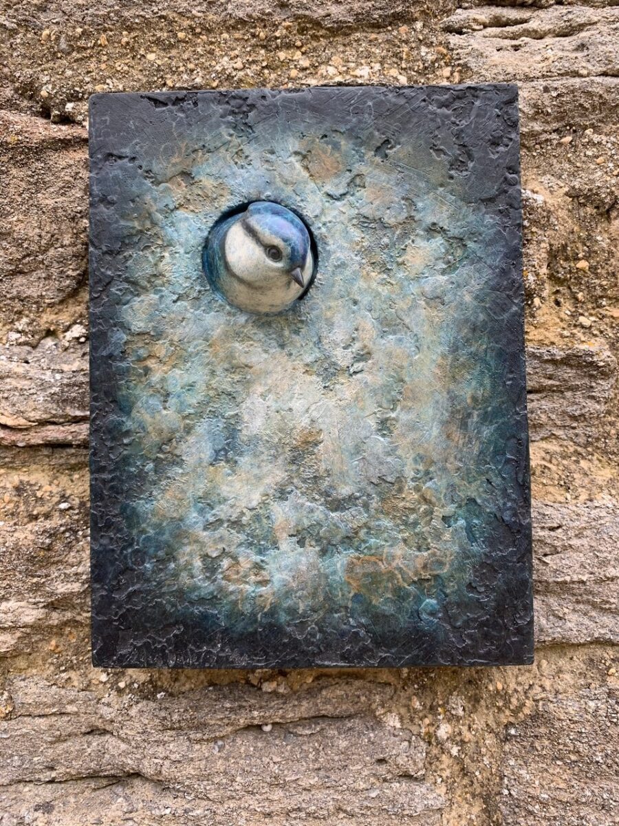 Artwork image titled: Short Blue Tit Plaque