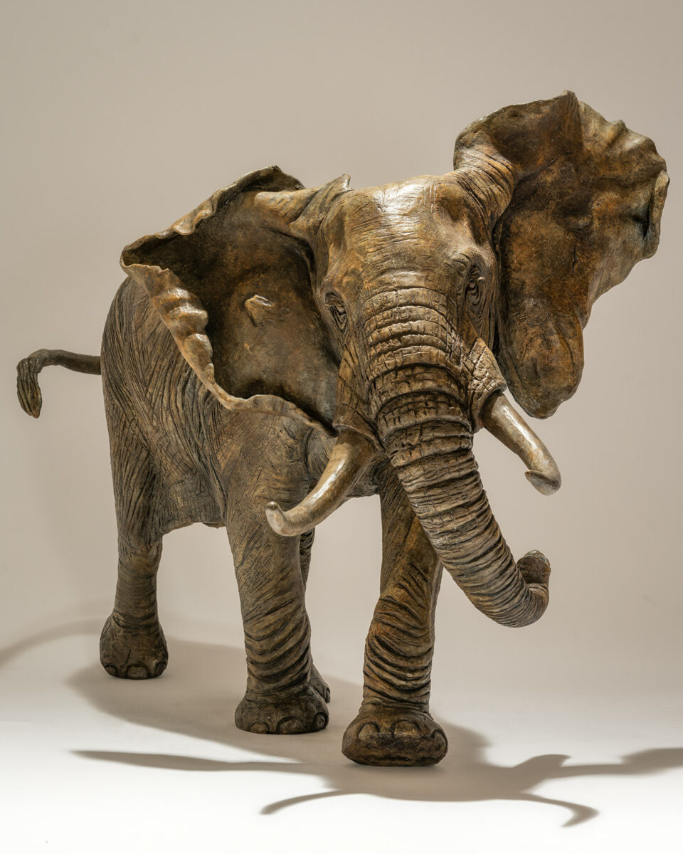 Artwork image titled: 'Giant of the Plains' Bronze elephant
