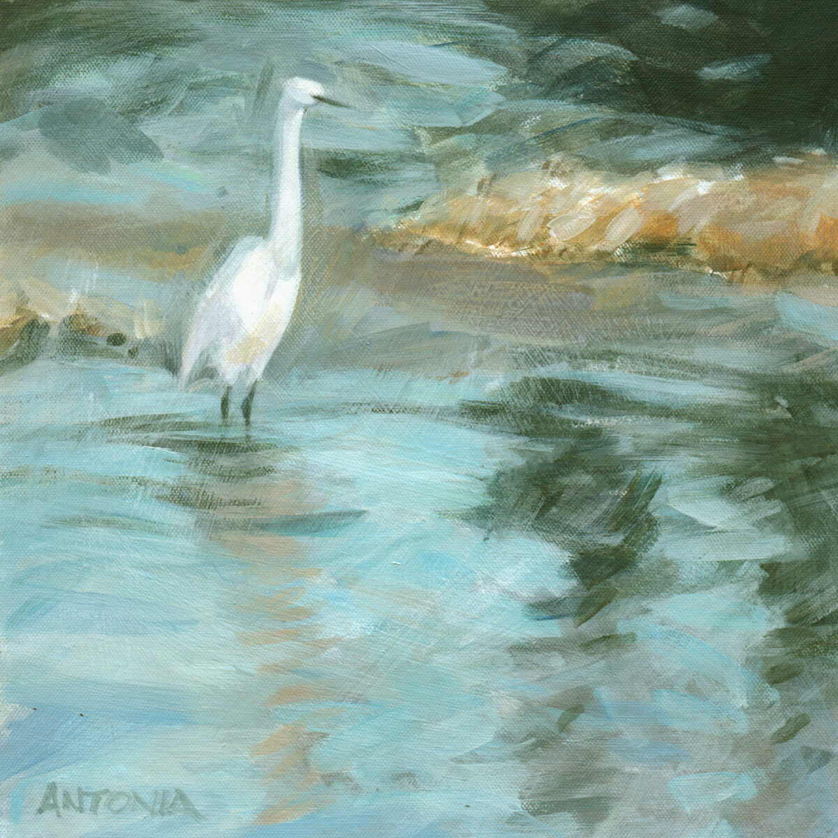 Artwork image titled: Morning Egret II – River Asker