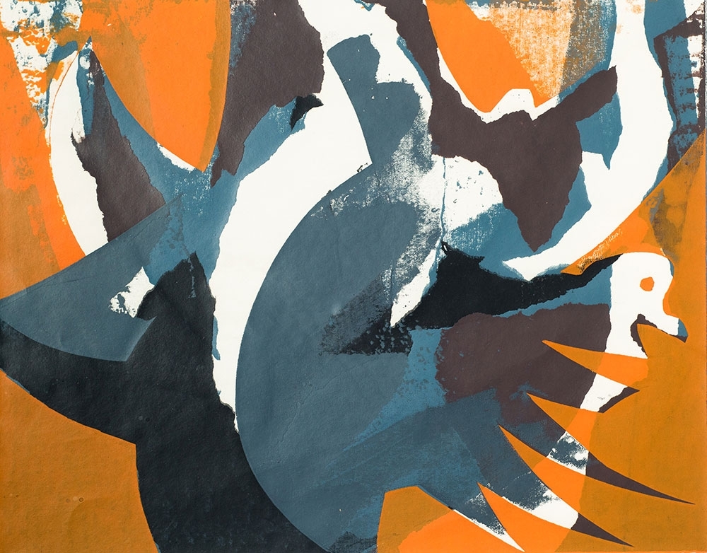 John Paige, Wood Pigeons Rising, screenprint