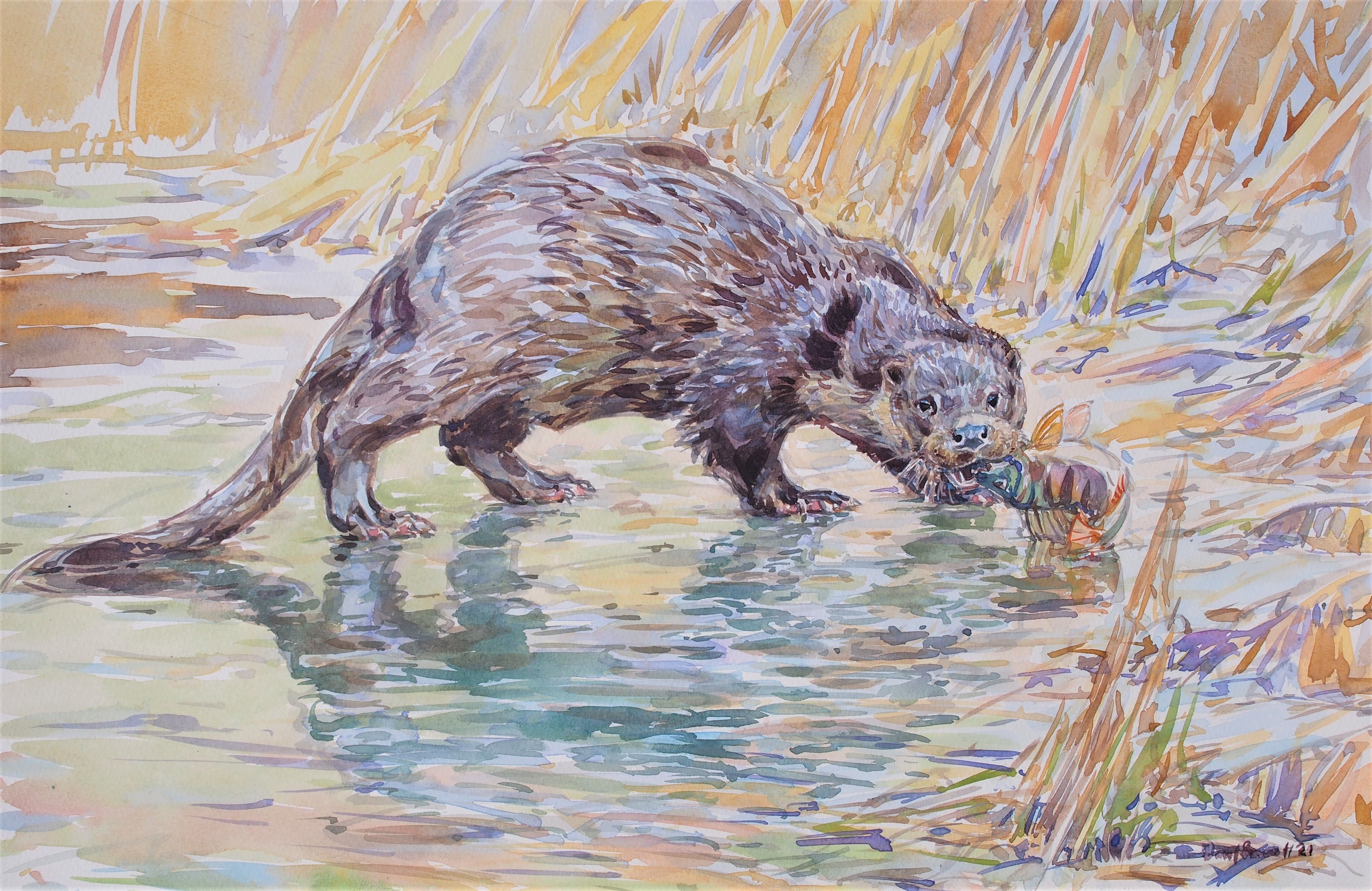 <p>Otter and Perch by David Bennett</p>