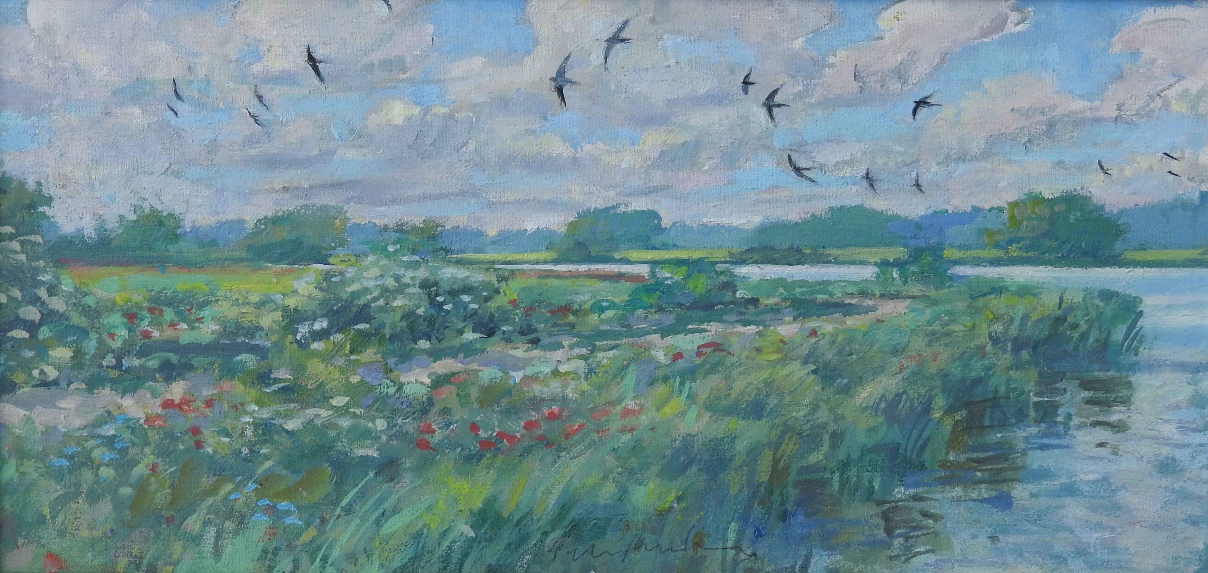   Swifts over the river by Peter Partington