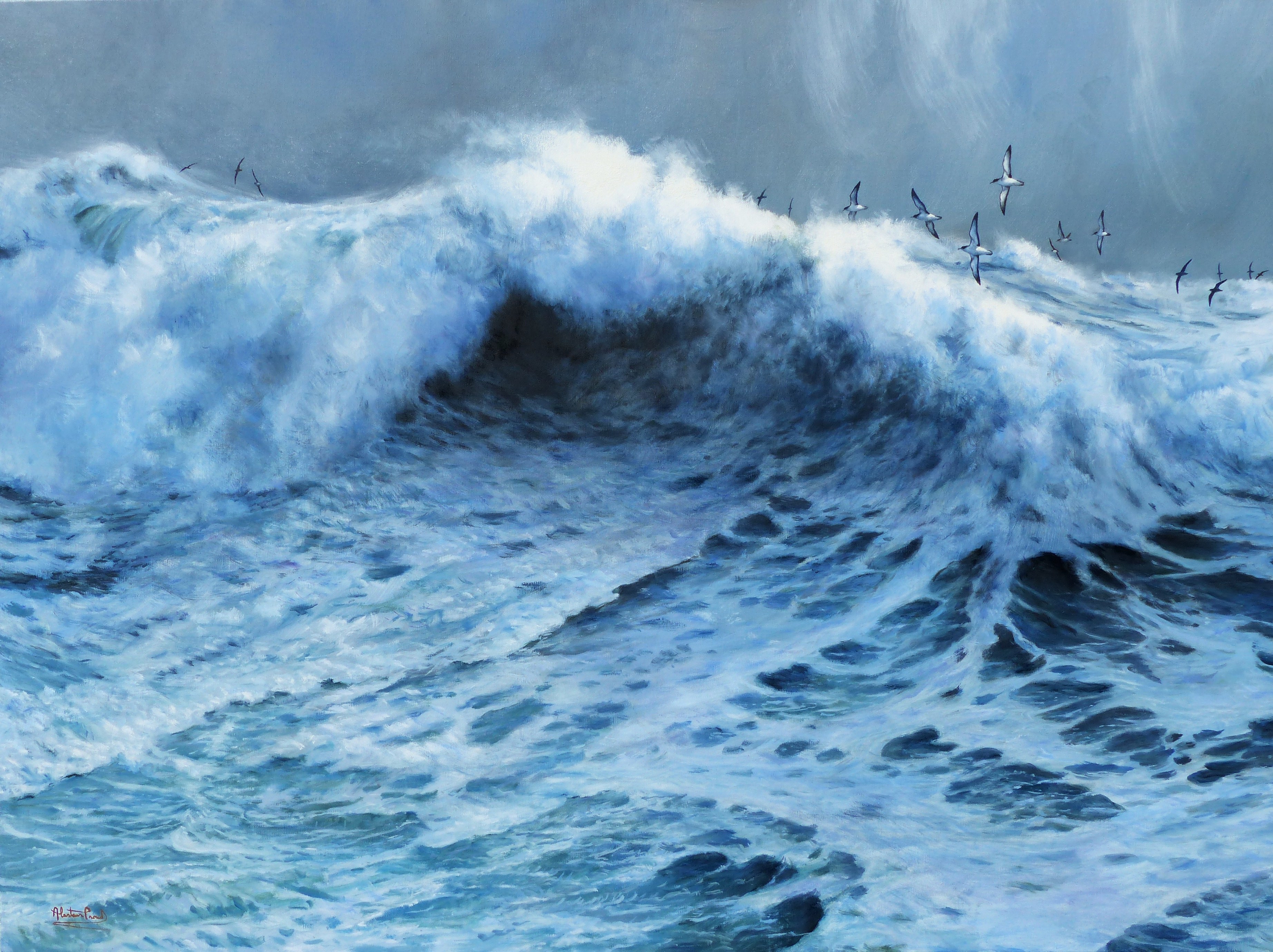   Last light - shearwaters, oil on canvas, 76 cm x 101 cm